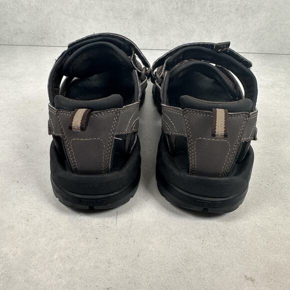 Teva Sandals Shoes Mens Size 8 Brown Black Outdoor Hiking Water Closed Toe Strap